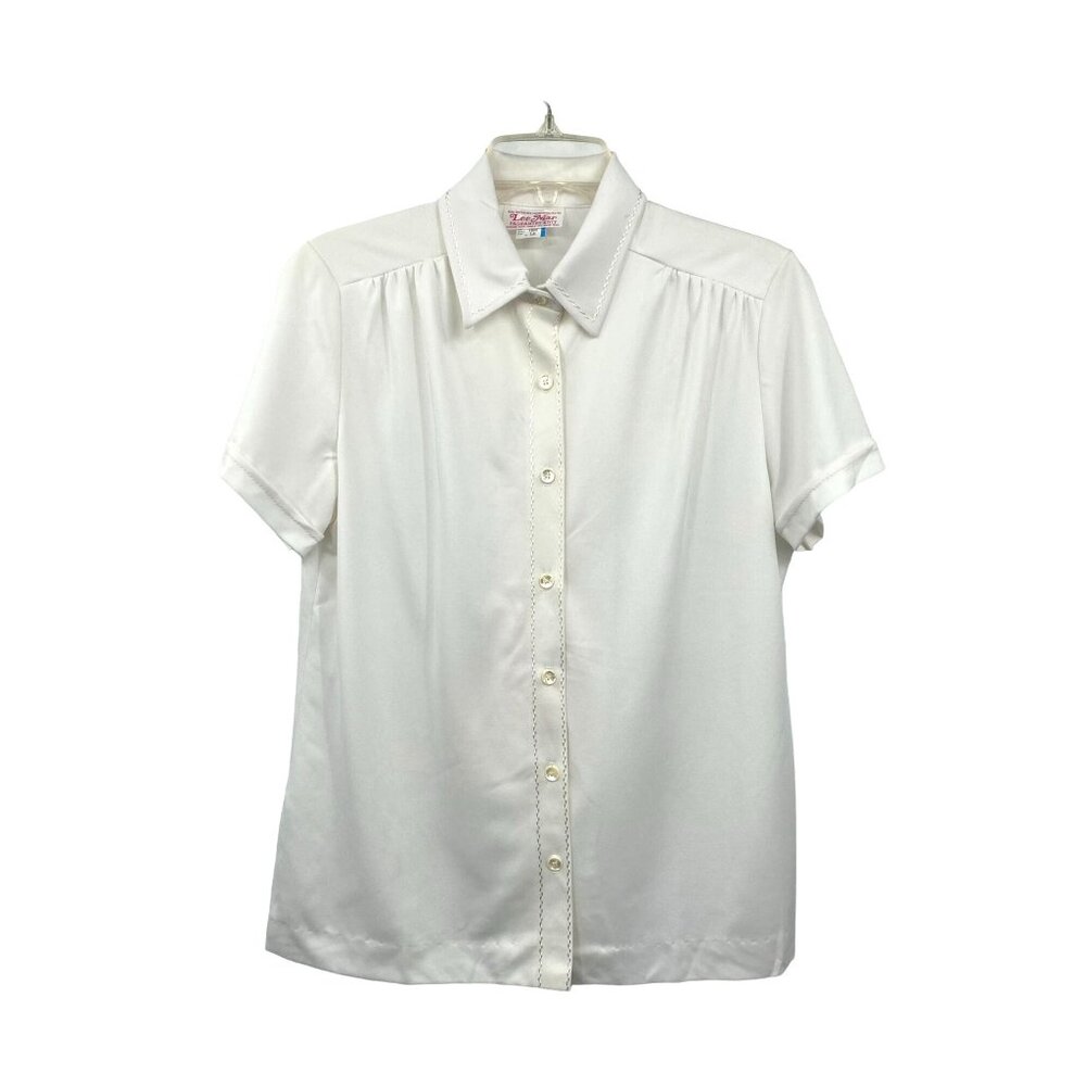 Vintage Lee Mar Blouse Womens 14 NEW Pageantry Knit Cream
